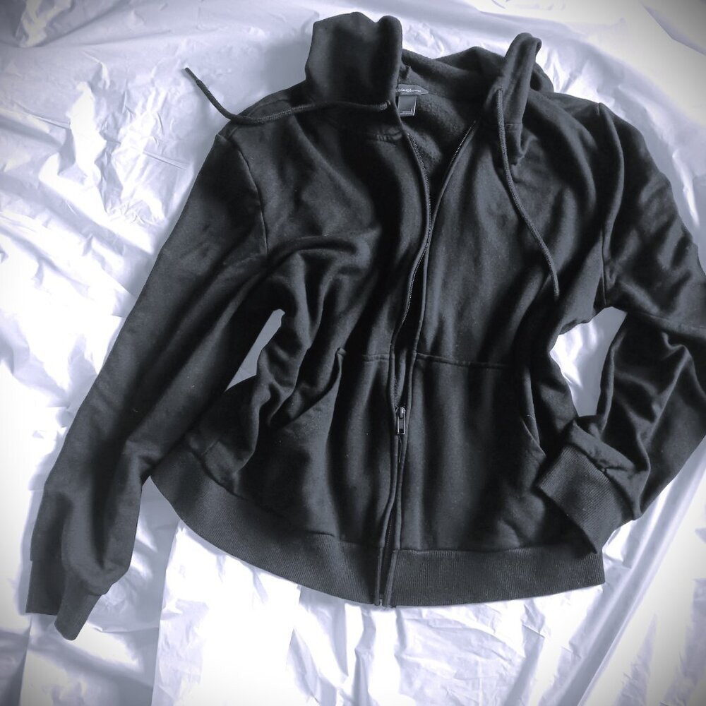 WOMEN'S EDDIE BAUER BLACK COTTON HOODIE, SZ LP